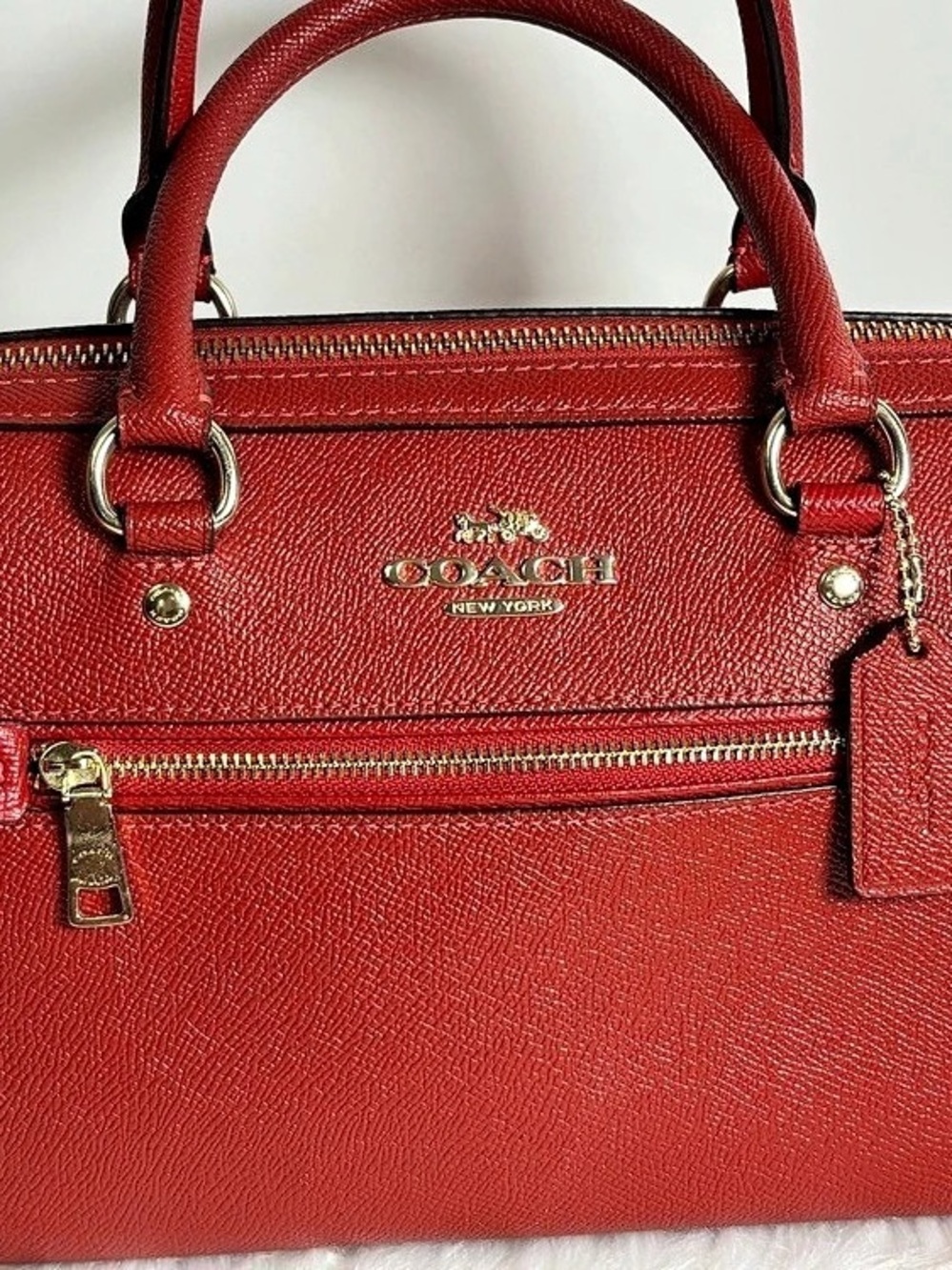 Coach Mercer Red Leather Satchel Bag